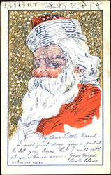 Side Profile of Santa Postcard