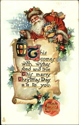 Santa holding a lantern Postcard