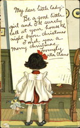 Santa's Letter to a Girl Postcard