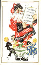 Santa with children dancing Postcard