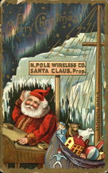 Santa Claus sitting at a desk Postcard