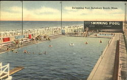 Swimming Pool Salisbury Beach, MA Postcard Postcard