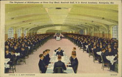 The Regiment Of Midshipmen At Noon Day Meal, U. S. Naval Academy Annapolis, MD Postcard Postcard