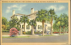 Residence Of North Carolina's First Governor Wilmington, NC Postcard Postcard