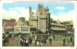 Marlborough Blenheim And Dennis Hotels From Boardwalk Atlantic City, NJ Postcard Postcard