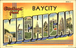 Greetings From Bay City Postcard