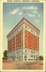 Hotel Fairfax Norfolk, VA Postcard Postcard