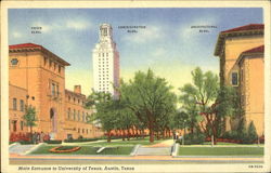 Main Entrance To University Of Texas Postcard