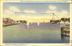 Port Of Rochester Building At Left And New York Naval Militia At Right, Charlotte Harbor Postcard Postcard