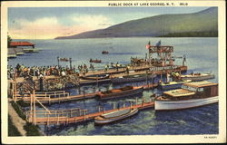 Public Dock At Lake George New York Postcard Postcard