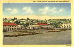 Parade Grounds, Marine Base San Diego, CA Postcard Postcard