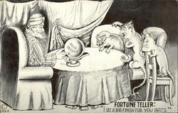 Uncle Sam Fortune Teller Postcard