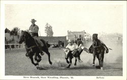 Steve Headcock Steer Wrestling 1942 Postcard