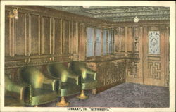 Library S.S. Minnesota Steamers Postcard Postcard