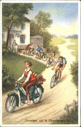 Kids riding bikes Postcard