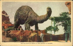 Sinclair Dinosaur Exhibit At The Century Of Progress 1933 Chicago World Fair Postcard Postcard