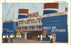 Streets Of Paris, Chicago World's Fair 1933 1933 Chicago World Fair Postcard Postcard