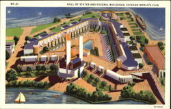 Hall Of States And Federal Buildings Chicago World's Fair 1933 Chicago World Fair Postcard Postcard