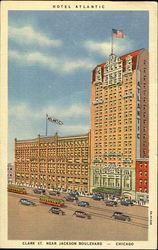 Hotel Atlantic, Clark St Chicago, IL Postcard Postcard