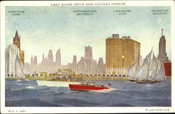 Lake Shore Drive And Chicago Harbor Postcard