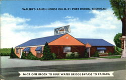 Walter's Ranch House on M-21 Port Huron, Michigan Postcard Postcard