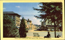 Market Street Looking East from Cameron Park Sunbury, PA Postcard Postcard