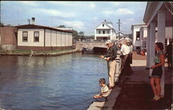 Fishing Scene Wolfeboro, NH Postcard Postcard