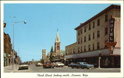 Third Street, Looking North, Laramie, Wyoming Postcard Postcard