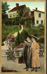 Couple Leaving Home Postcard