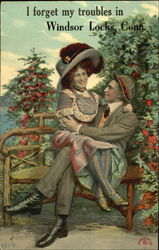 Couple on Bench Postcard