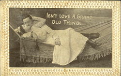 Couple Embracing in Hammock Postcard