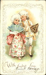 Children in Old-Fashioned Clothes Couples Postcard Postcard