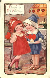 Boy giving girl valentine Postcard