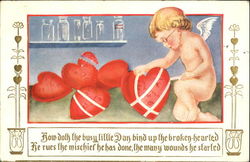 Cupid Mending Broken Hearts Postcard