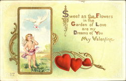 Cupid in mirrow Postcard