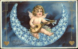 Cupid on a flower moon Postcard Postcard