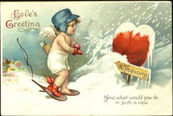 baby angel in snow Postcard