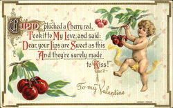 Cupid with Cherries Postcard