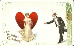 Man and Woman dressed up Postcard