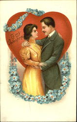 Man and woman embracing Postcard