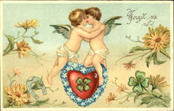 Two Angels Kissing Postcard