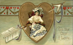 Card-Playing Lady Valentine Postcard