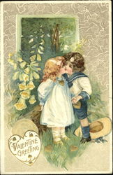 Children Kissing Postcard Postcard