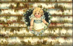 Little Girl with Flower Border Postcard