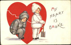 Children in Snow Suits Postcard