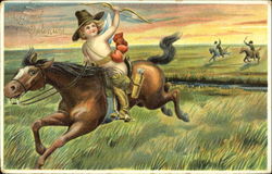 Cowboy Cupid on Horse Postcard