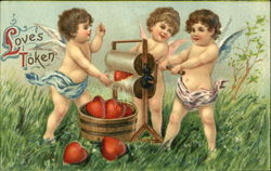 Cupid making Love Tokens Postcard