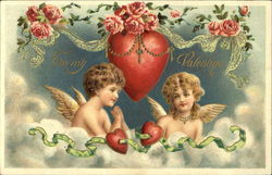 Cupids in Clouds Postcard