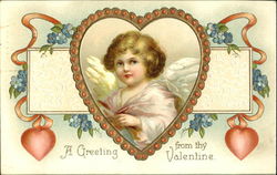 Cupid in a heart frame Postcard Postcard