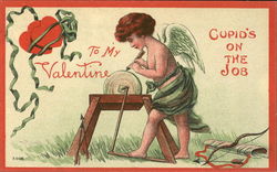 Cupid Sharpening His Arrows Postcard